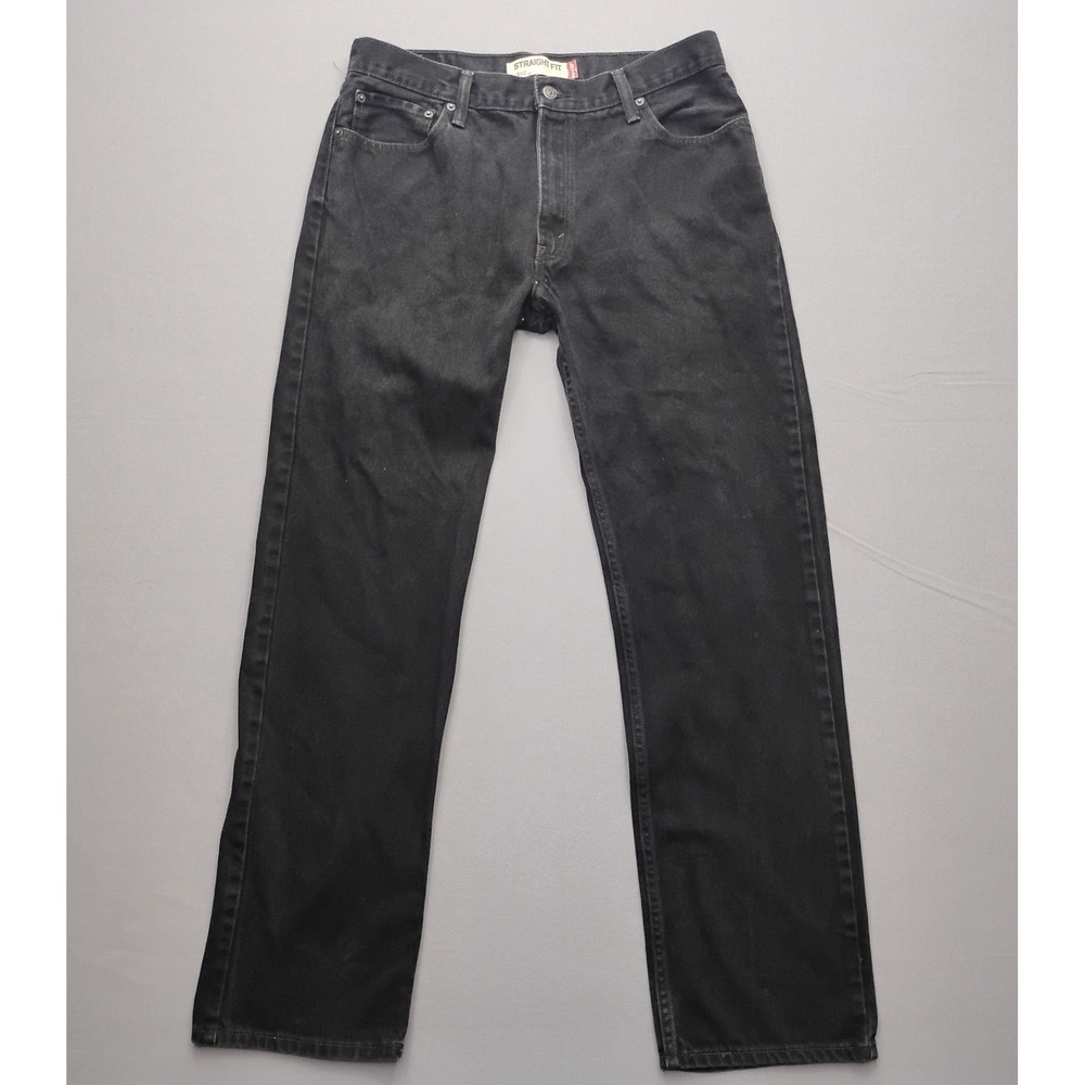Levi 505 Straight Fit Mens Black Denim Jeans 36x34 Cotton y2k